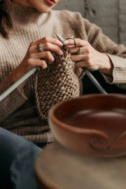 Large 8-inch Wood Yarn Bowl