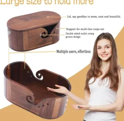Large Oval Wooden Yarn Bowls For Knitting(wood)