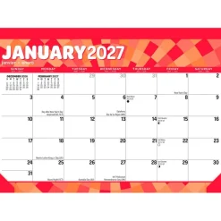 Large Print | 2027 15.5 x 11 Inch Monthly Desk Pad Calendar | Sticker Sheet