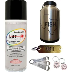 LaserBond 100 Aerosol Black Laser Marking Spray 12 oz, Compatible with CO2 Fiber Diode and YAG Laser Engravers, Permanent Marks on Metal Glass Stone and Ceramic (1)