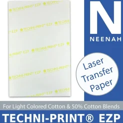 Laser HEAT TRANSFER PAPER Light Techni Print EZP 50 Sheets 8.5”x11” Made in USA