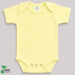 Laughing Giraffe® Baby Short Sleeve One-Piece Bodysuit - YELLOW