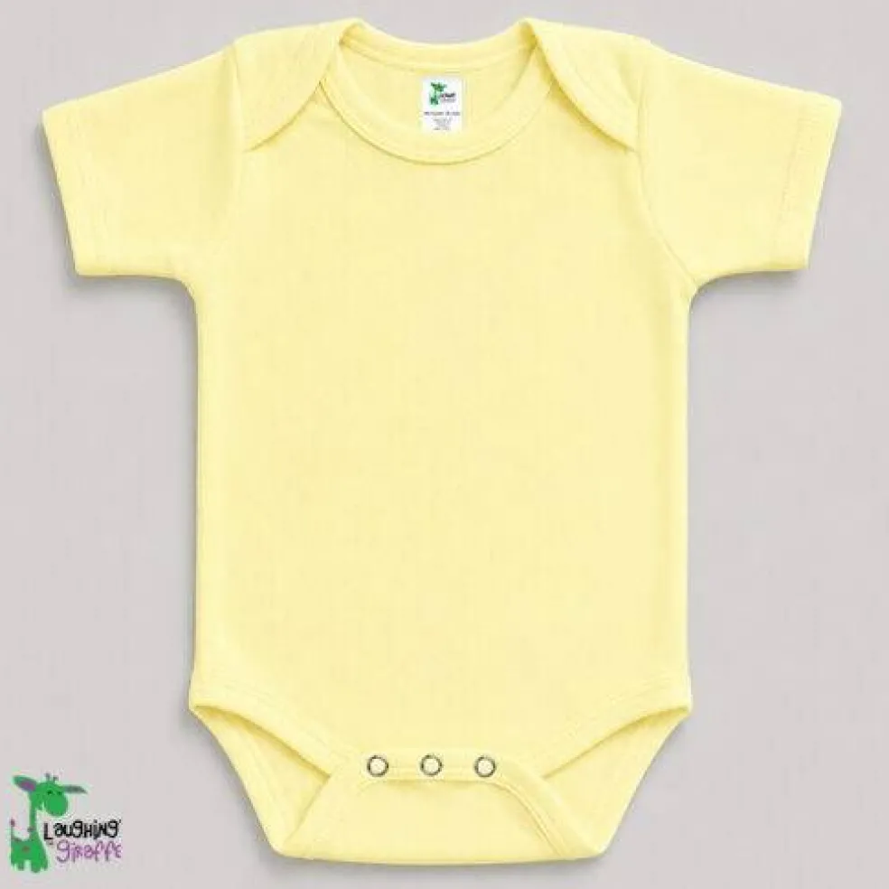Laughing Giraffe® Baby Short Sleeve One-Piece Bodysuit - YELLOW