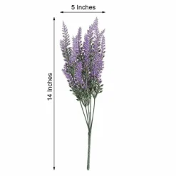Lavender Bliss: 14-Inch Artificial Lavender Flower Bushes (Set of 4)