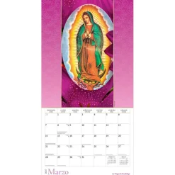 La Virgen de Guadalupe | 2027 12 x 24 Inch (Hanging) Monthly Square Wall Calendar | English/Spanish Bilingual | Plastic-Free