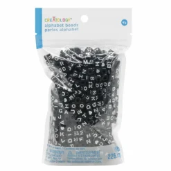 1/2lb. Black Square Alphabet Beads by Creatology™, 6.5mm