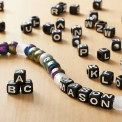 1/2lb. Black Square Alphabet Beads by Creatology™, 6.5mm