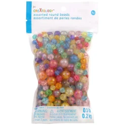 1/2lb. Crackle Mix Round Beads by Creatologyâ„¢