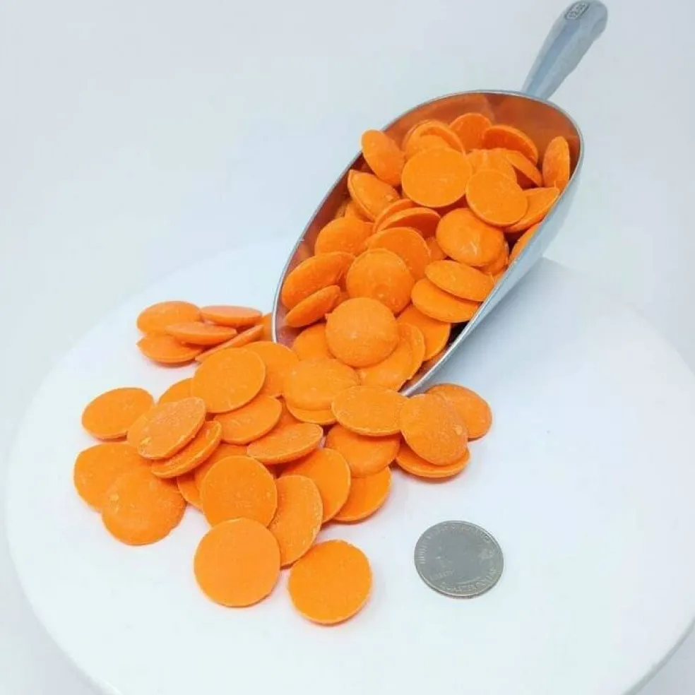 2.5lb Merckens Orange Chocolate Candy Melts for Dipping Coating Drizzling Baking and Decorating