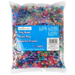 1lb. Multicolor Pony Beads by Creatology™, 6mm x 9mm
