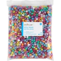 1lb. Multicolor Pony Beads by Creatology™, 6mm x 9mm