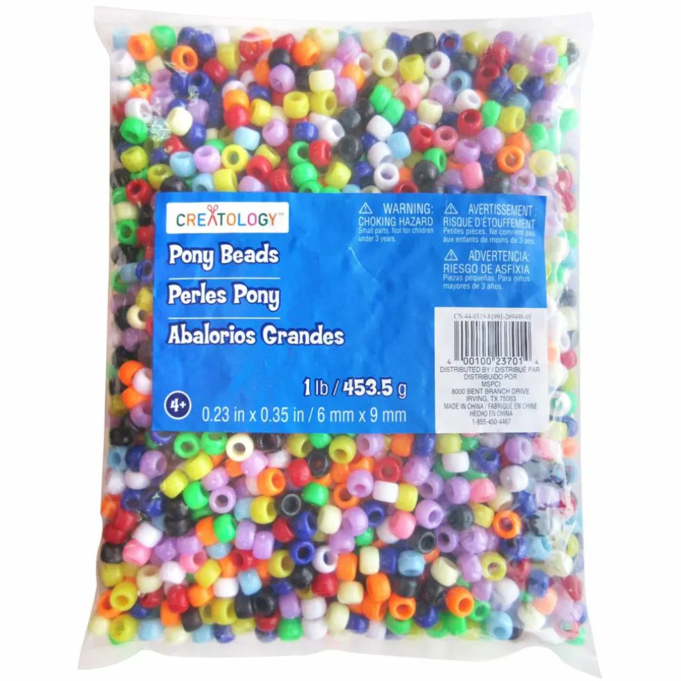 1lb. Multicolor Pony Beads by Creatology™, 6mm x 9mm