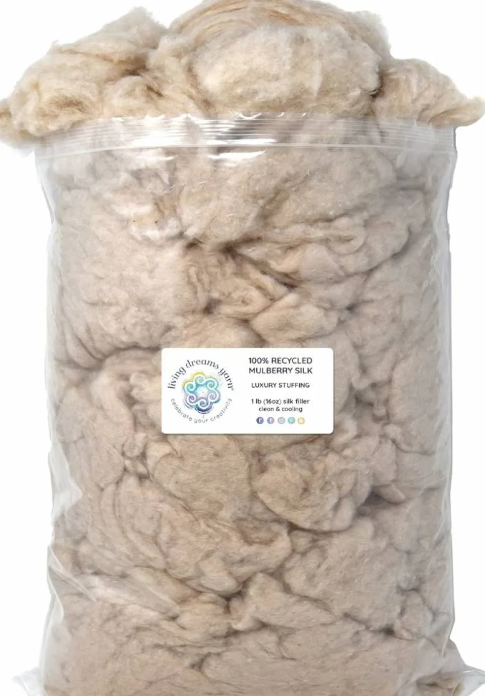 1 lb RECYCLED MULBERRY SILK Filler for Stuffing. Baby Soft, Cooling, Eco-Friendly.
