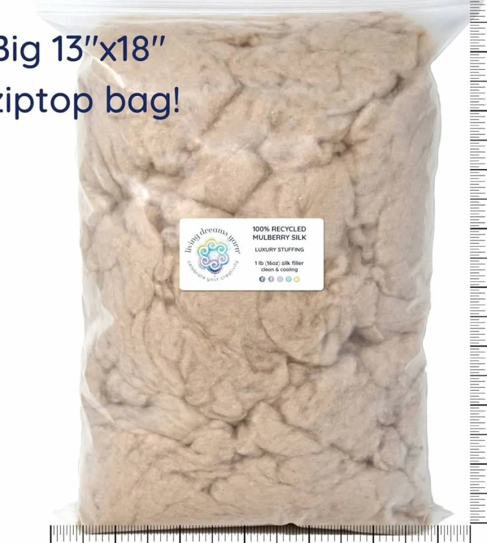 1 lb RECYCLED MULBERRY SILK Filler for Stuffing. Baby Soft, Cooling, Eco-Friendly.