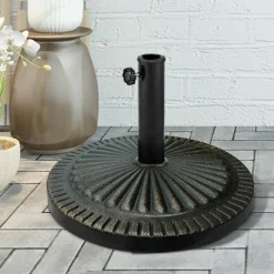 31.5 lbs Market Heavy-Duty Outdoor Stand Bronze Umbrella Base