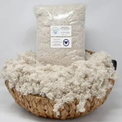 1 LB SUPER DENSE Wool Filler for Stuffing Toys or Pillows, Needle Felting, Blending and Dryer Balls, Premium Fiber Fill. Natural White