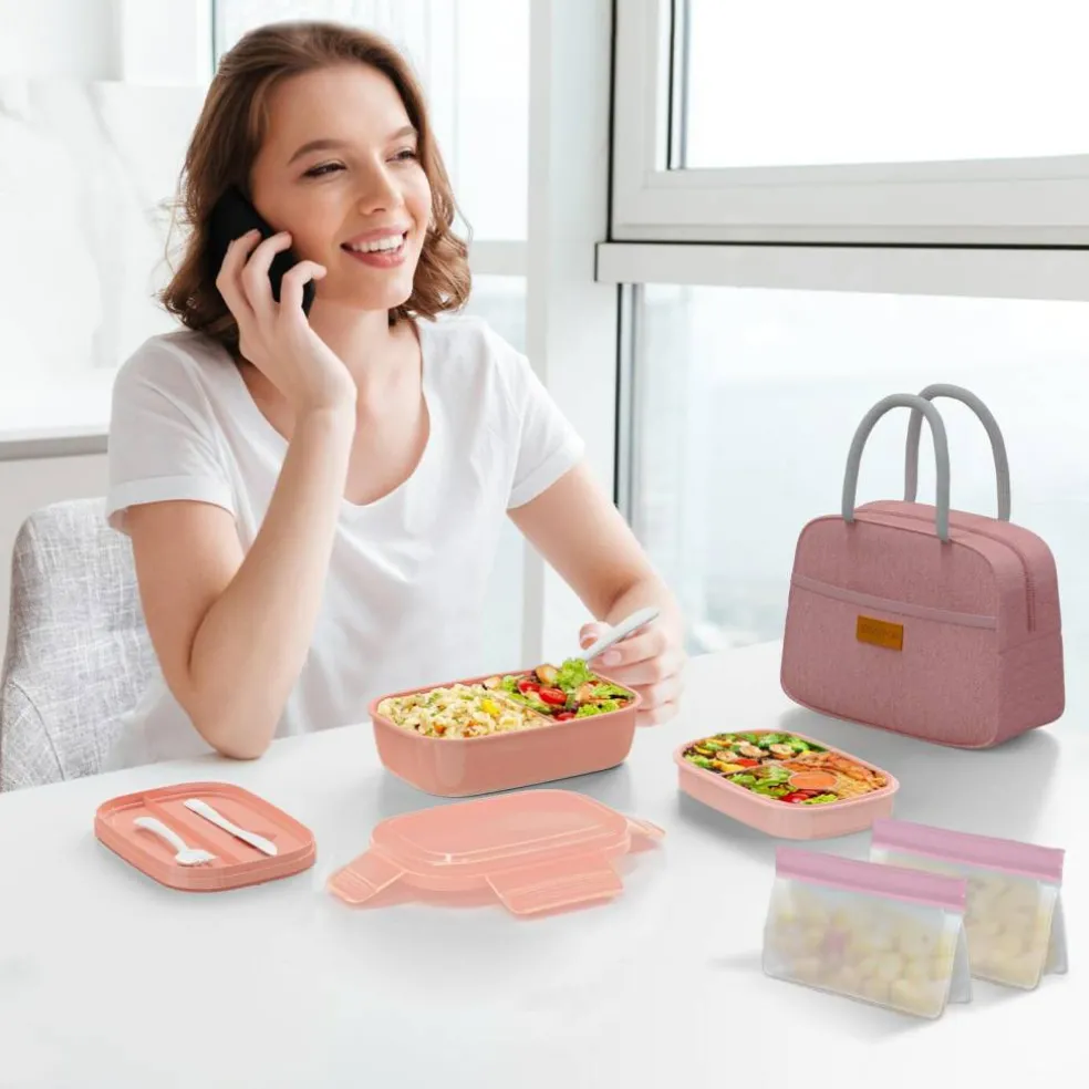 Leakproof Bento Box & Insulated Lunch Bag Set, lunch box for women