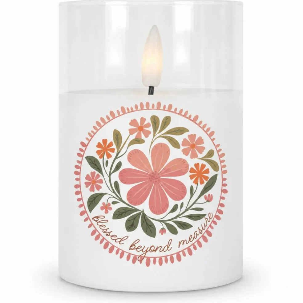 LED Candle Blessed Beyond Measure Wax