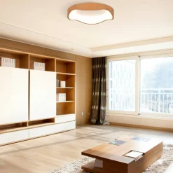 LED Ceiling Light 24W Wood Pattern with Metal Frame for Home Office Hallway