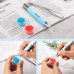 LED Diamond Painting Pen Set with Light, 2-Pack USB Rechargeable Diamond Art Tools with 12 Pen Heads, Anti-Slip Mats & Wax Cases for 5D DIY Crafting