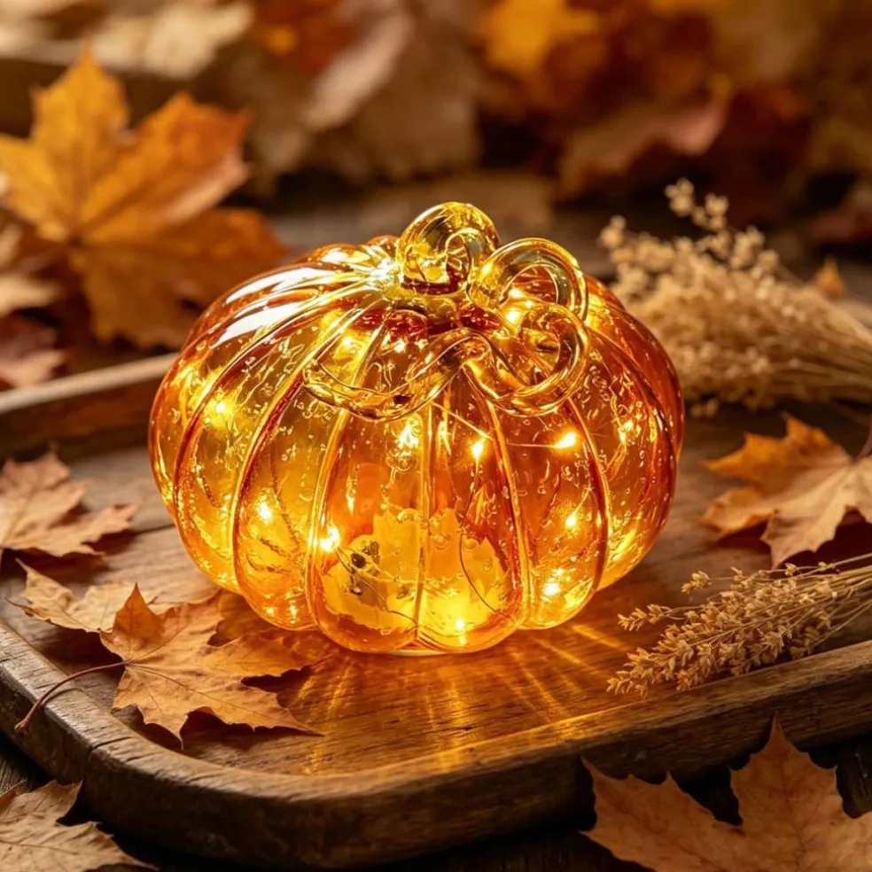 5" LED Glass Pumpkin Décor by Ashland®