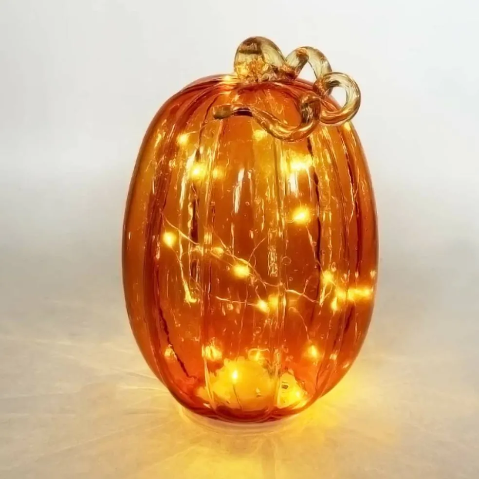9.25" LED Glass Pumpkin Décor by Ashland®