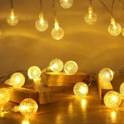 60 LED Globe String Lights, Battery Operated Fairy Lights with Remote for Kids Room Dorm Classroom Outdoor Christmas Tree Decor, Warm White
