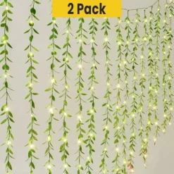 96 LED Green Vine Fairy Lights 5.2 x 2 Ft Indoor & Outdoor Decorative Curtain Lights