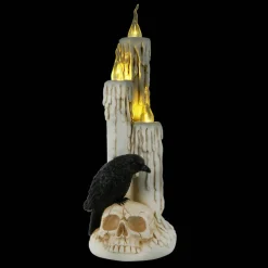 11" LED Lighted Skull & Raven Candle by Ashland®