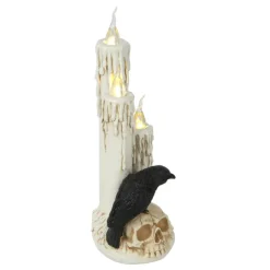11" LED Lighted Skull & Raven Candle by Ashland®