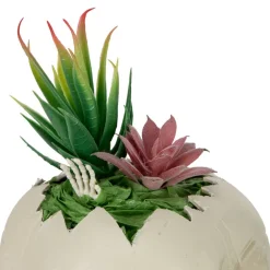 9" LED Lighted Succulent Halloween Skull Planter