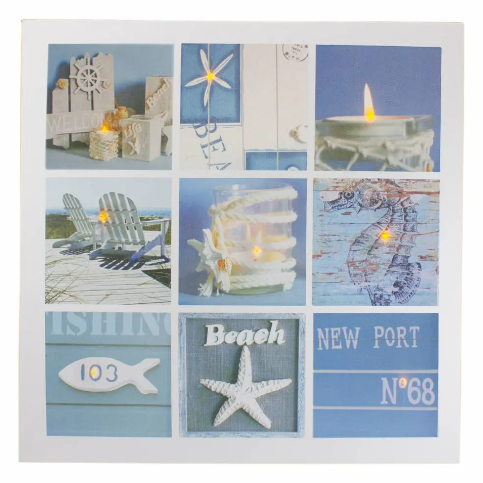 LED Lighted Summer Fun Beach Life Canvas Wall Art