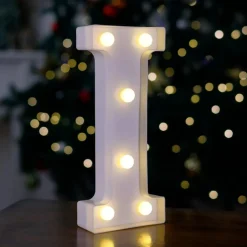 LED Light Up Letters, 26 Alphabet Marquee Letter Lights Sign - Letter I