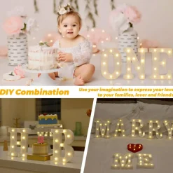 LED Light Up Letters, 26 Alphabet Marquee Letter Lights Sign - Letter I