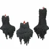 LED Light-Up Melting Black Halloween Candles – Battery-Operated Set of 3