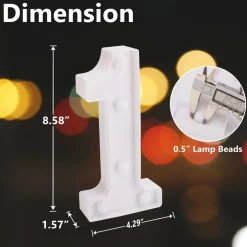 LED Light Up Number Letters, Marquee Numbers Lights Sign - Number 1