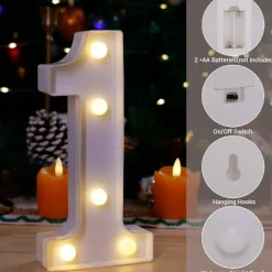 LED Light Up Number Letters, Marquee Numbers Lights Sign - Number 1