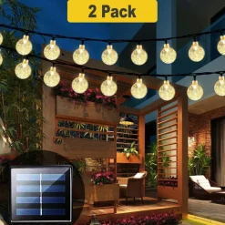60 LED Solar Bubble String Lights 42ft Waterproof 8 Modes