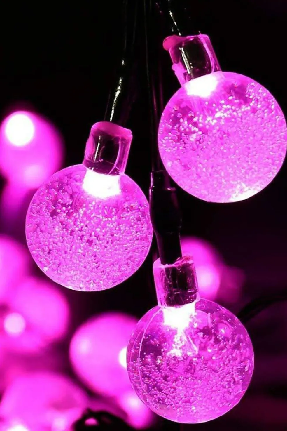 60 LED Solar Bubble String Lights 42ft Waterproof with 8 Modes