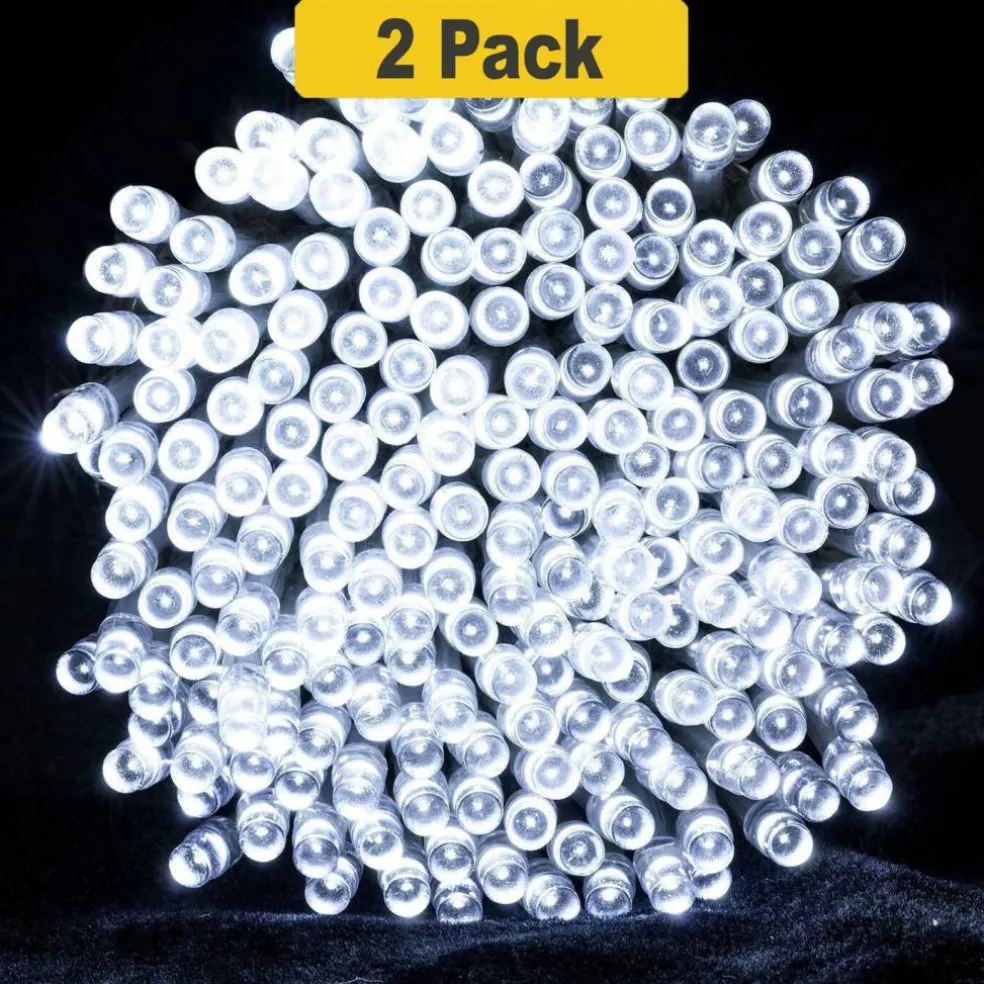 100 LED Solar Powered Outdoor String Lights Green Cable Waterproof Garden & Patio Decorative Fairy Lights