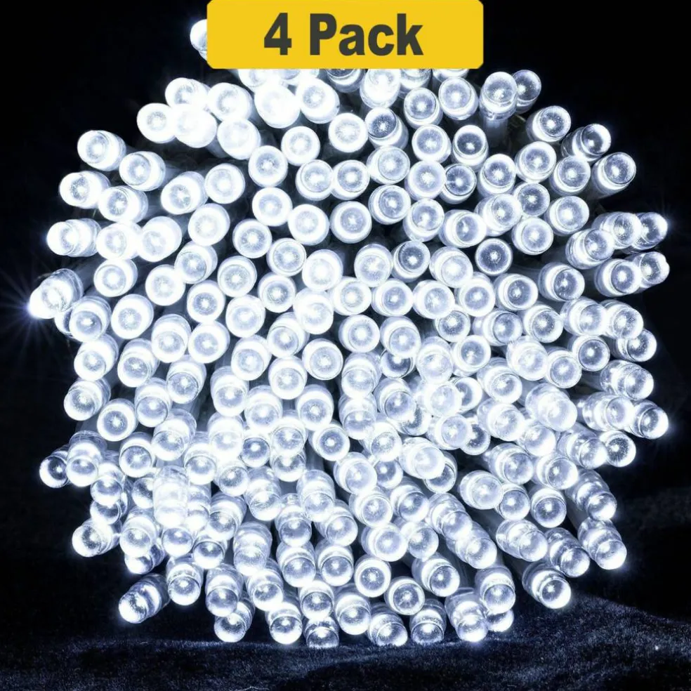 100 LED Solar Powered Outdoor String Lights Green Cable Waterproof Garden & Patio Decorative Fairy Lights