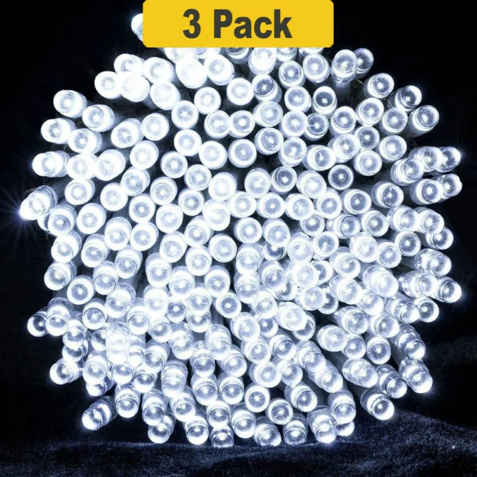 100 LED Solar Powered Outdoor String Lights Green Cable Waterproof Garden & Patio Decorative Fairy Lights