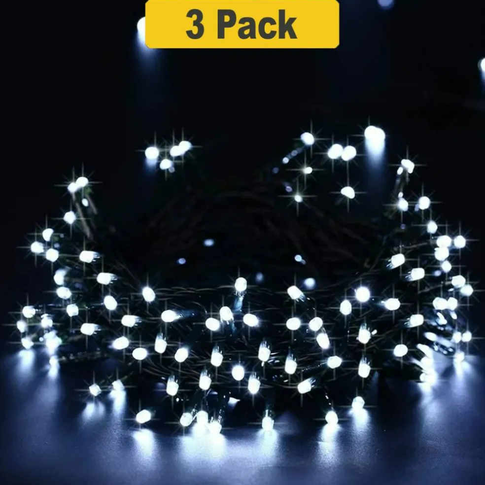 100 LED Solar String Lights with Green Wire for Outdoor Garden Decoration