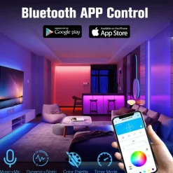 LED Strip Lights 130ft Lights Strip for Bedroom, Desk, Indoor Room Bedroom Brithday Gifts RGB Decor with Remote and 24V Power Supply