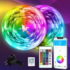 LED Strip Lights 130ft Lights Strip for Bedroom, Desk, Indoor Room Bedroom Brithday Gifts RGB Decor with Remote and 24V Power Supply