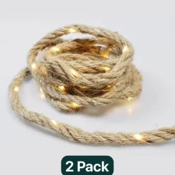 30 LED Warm White Rope String Lights Battery Operated 8.2ft