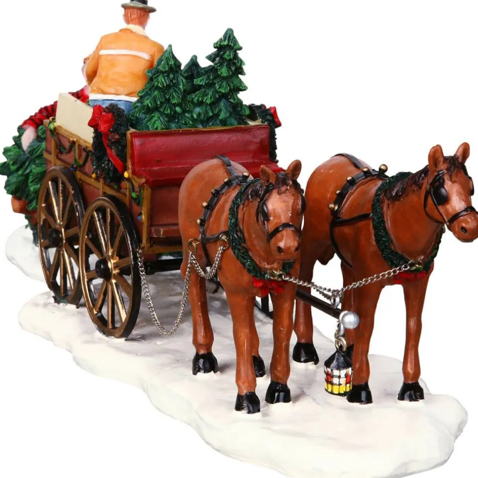 Lemax Christmas Tree Wagon Table Accent Set of 2 #43451