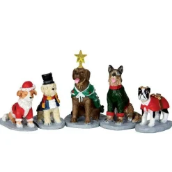 Lemax Costumed Canines Figurines Set of 5 #32126