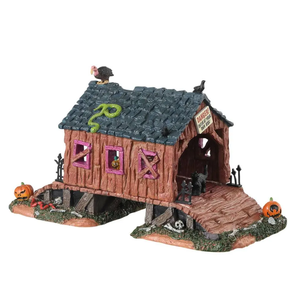 Lemax Creepy Covered Bridge Table Accent #33631