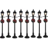 Lemax Gas Lantern Street Lamp Lighted Accessory Set of 8 #64500